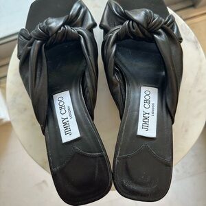 Jimmy Choo Black Knotted Mules